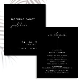 Svarta minimalister vi Elope Bröllop Elopement
