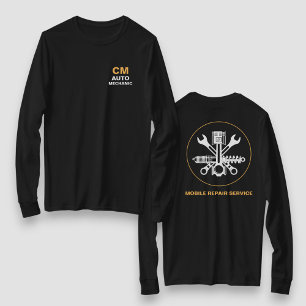 Svarta mobila mekaniker auto reparationstjänster t shirt
