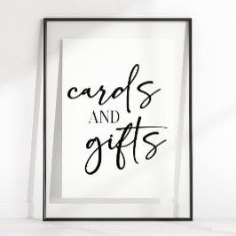 Svarta moderna enkla skriptpresentkort för baby sh poster