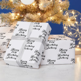 Svarta moderna Mönster i Namn vid 80:e Födelsedags Presentpapper