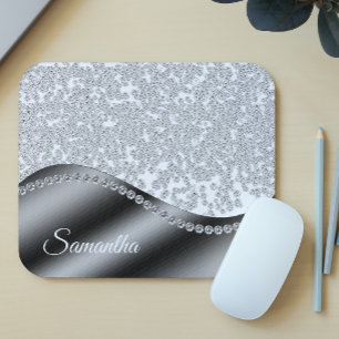 Svarta monogramdiamanter Glitter Bling Musmatta