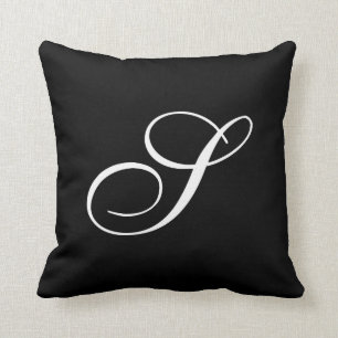 Svarta Monogrammet Brev Kudde