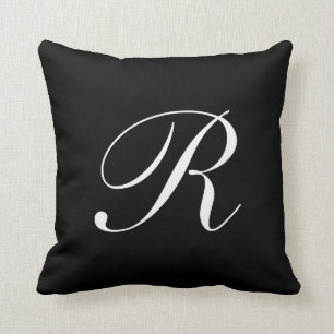 Svarta Monogrammet Brev Kudde