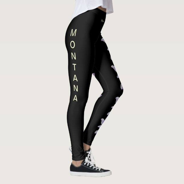 Svarta Montana Bitterroot State Blomma Leggings (Höger)