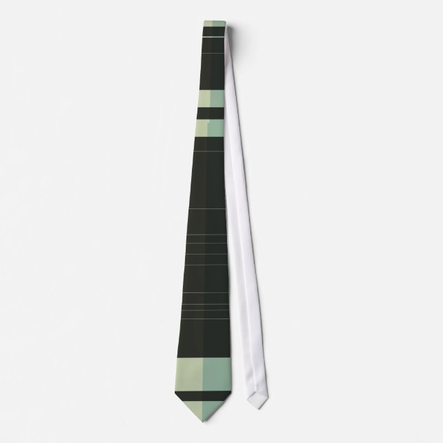 Svarta, Mörk Sea Grönt Retro Stripe Tie Slips (Framsida)