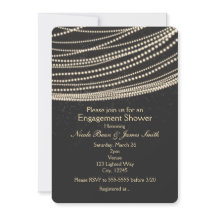 Svarta mörka natt himmel & strängljus inbjudningar