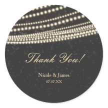 Svarta mörka natt himmel & strängljus klistermärke