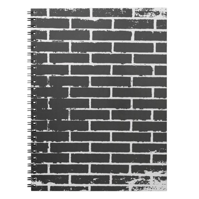 Svarta murstenar anteckningsbok med spiral (Framsidan)
