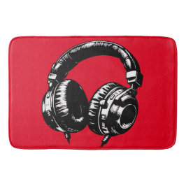 Svarta musikhörlurar DJ Badrumsmatta