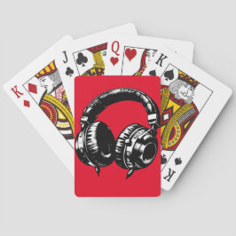 Svarta musikhörlurar DJ födelsedagspresent Casinokort