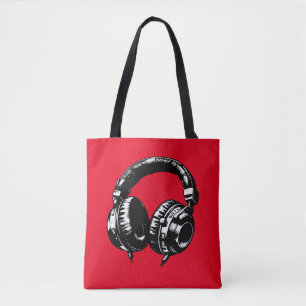 Svarta musikhörlurar DJ Tygkasse