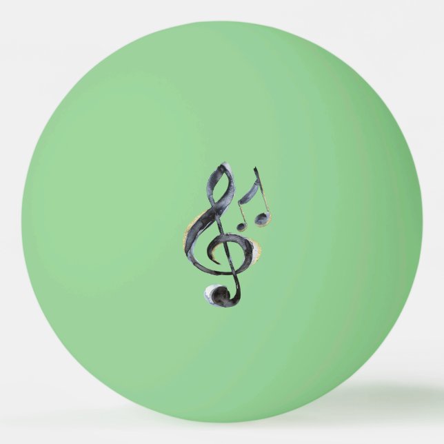Svarta musiknoter pingisboll (Framsidan)