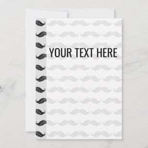 Svarta Mustache Teckning Mönster-meddelande Meddelande