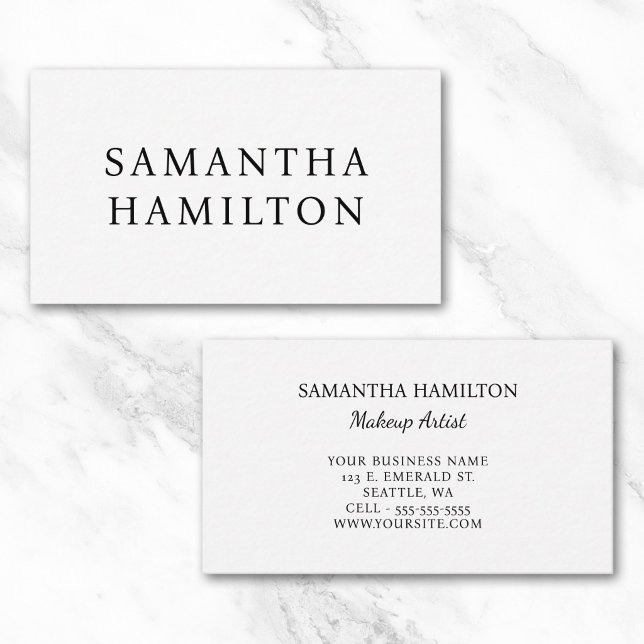 Svarta Namn Modern Minimalistisk BN Visitkort (Black and White Modern Minimalist BN Business Card)