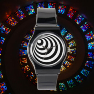Svarta Oändliga Cirklar Armbandsur