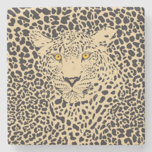 Svarta och beige Leopard, kamouflerad på torra Stenunderlägg
