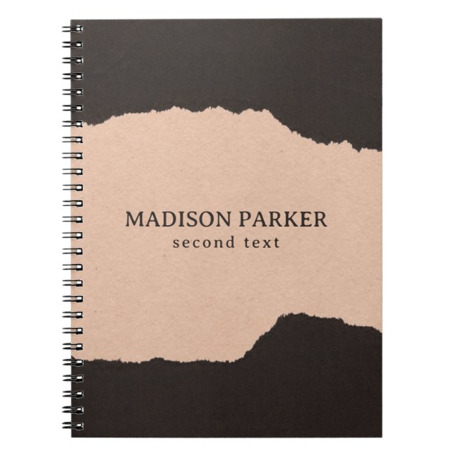 Svarta och Beige Papper Anteckningsbok (Framsidan)