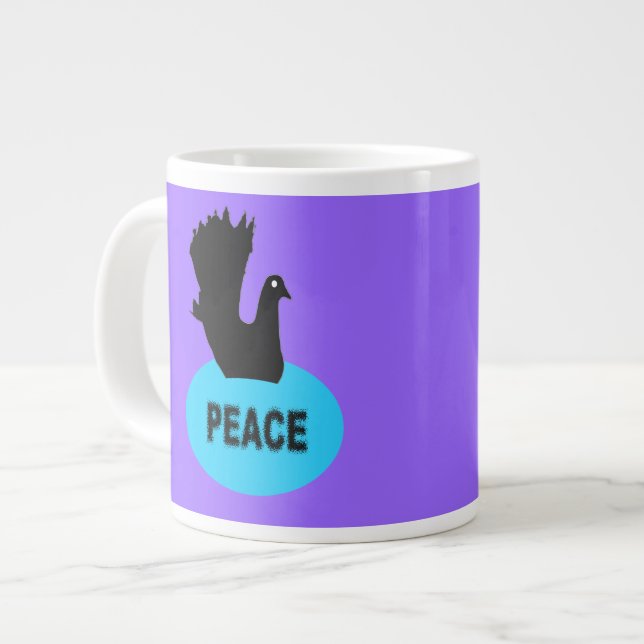 Svarta och blå fredsduva Mugg Jumbo Mugg (Framsida vänster)