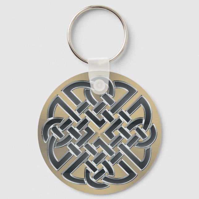 Svarta och bronze Metall Celtic Knot Keychain Nyckelring (Framsida)