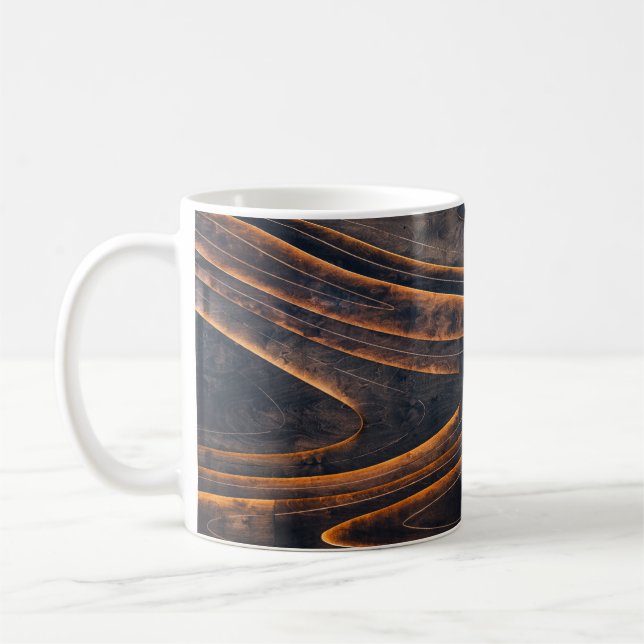 Svarta och bruna spiral trappor kaffemugg (Vänster)