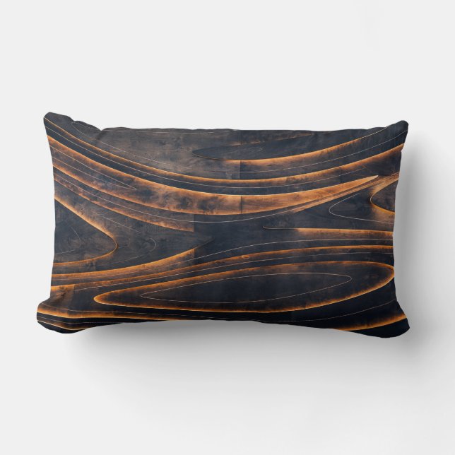 Svarta och bruna spiral trappor lumbarkudde (Framsida)