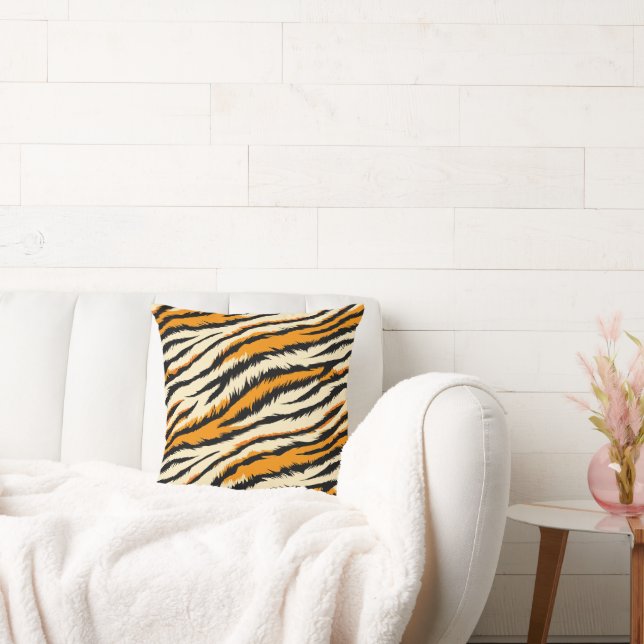Svarta och bruna tiger randiga mönster  kudde (Soffa)