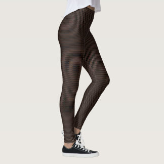 Svarta och bruna tunna horisontella ränder Mönster Leggings