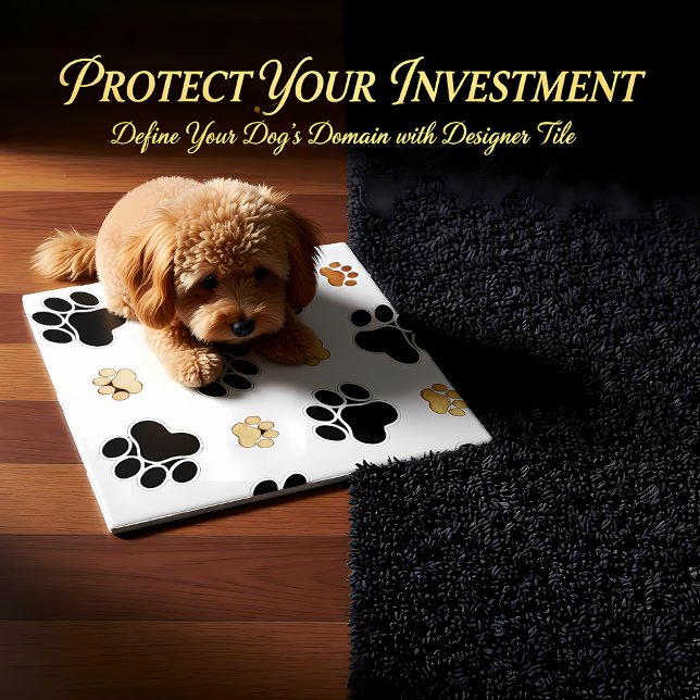 Svärta och garva hund- vit för hundtasstrycket kakelplatta (Skapare uppladdad)