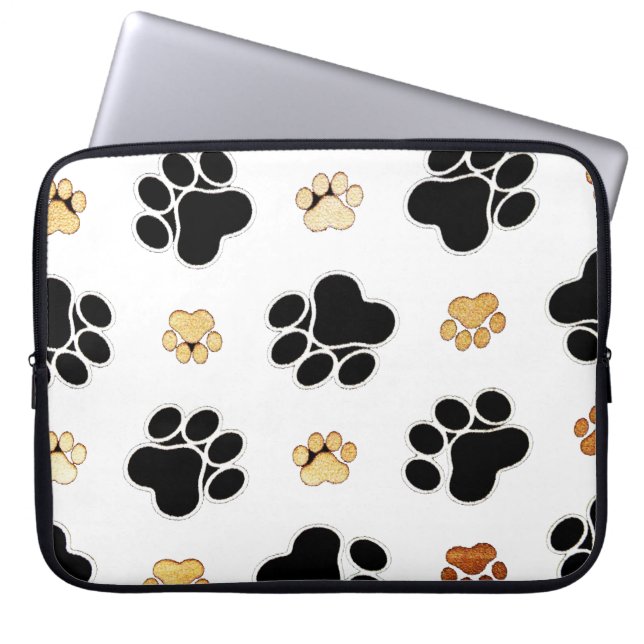 Svärta och garva hund- vit för hundtasstrycket laptop sleeve (Framsidan)