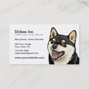 Svärta och garva kortet för den Shiba Inu Visitkort
