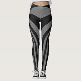 Svarta och gråa virveldesign leggings
