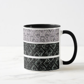 Svarta och grått-retro mönster mugg