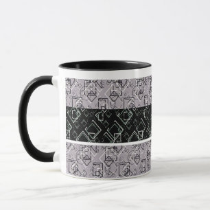 Svarta och grått-retro mönster mugg