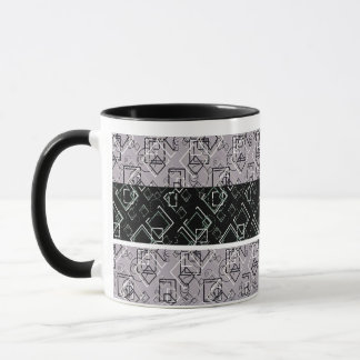 Svarta och grått-retro mönster mugg