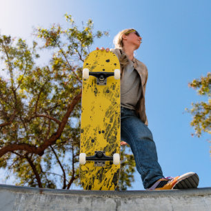 Svarta och gula färgsprut mini skateboard bräda 18,5 cm
