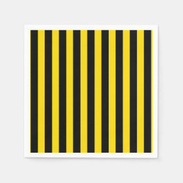 Svarta och gula ränder Randig Biparty Baby Shower Pappersservett