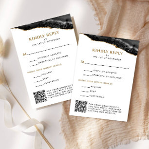 Svarta och Guld Agate Pub Mitzvah-Lodrät OSA Kort