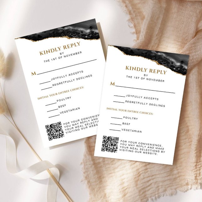 Svarta och Guld Agate Pub Mitzvah-Lodrät OSA Kort (Skapare uppladdad)