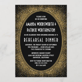 Svarta och Guld Art Deco-inbjudan till middagsinbj Inbjudningar