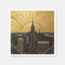 Svarta och guld Art Deco pappersservetter