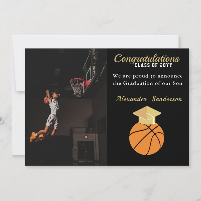 Svarta och Guld Basketball studenten-meddelande Meddelande (Framsida)