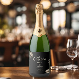 Svarta och Guld Botaniska Elegant bröllop