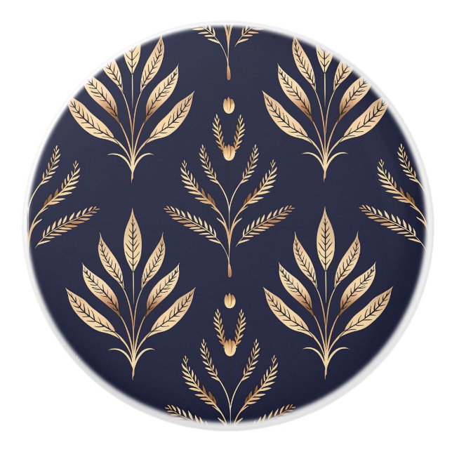 Svarta och Guld botaniska konsten Deco Knopp (Framsidan)