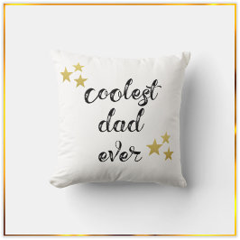 Svarta och Guld Coolest Pappa Alltid Dekorativ kud Kudde