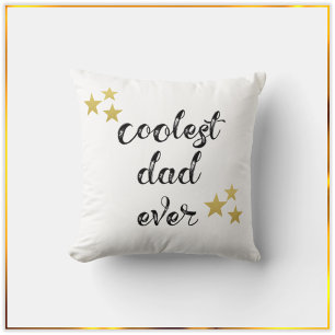 Svarta och Guld Coolest Pappa Alltid Dekorativ kud Kudde