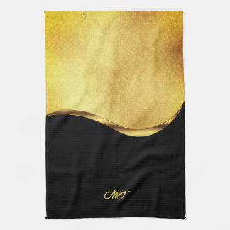 Svarta och Guld Dynamic Rand Kökshandduk