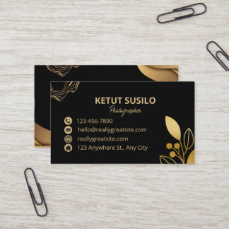 Svarta och Guld Elegant Visitkort