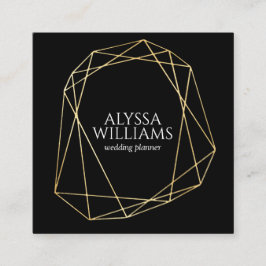 Svarta och Guld Geometric Ram Elegant Modern lyx Fyrkantigt Visitkort