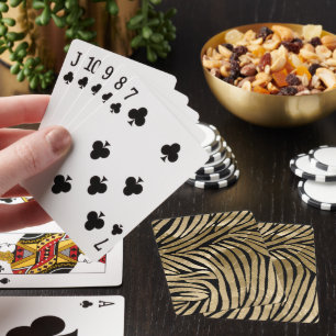 Svarta och Guld Glam Zebra tryck Casinokort