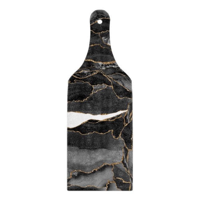 Svarta och Guld Glitter agate (Framsidan)